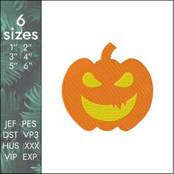 Pumpkin Embroidery Design, Halloween holiday , 6 sizes