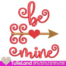 Be mine Heart Valentine 1 st Valentines Day Love Heart Design applique for Machine Embroidery