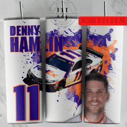denny hamlin - nascar 20oz & 30oz skinny tumbler, for sublimation, tumbler wrap, png instant digital download