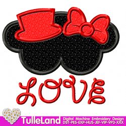 Valentine Day Love Mr Mouse Valentines Day Design applique for Machine Embroidery