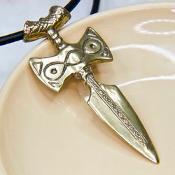 Large Handcrafted Amulet of Talos  / Elder Scrolls Inspired Pendant / Skyrim pendant / GeekJewelryManWorkshop