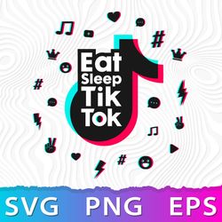 Eat Sleep Tiktok Layered SVG