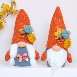Fall Gnome with pumpkin
