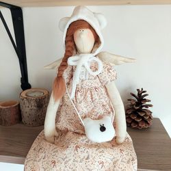 tilda doll angel, decor doll, textile doll, home decor doll
