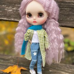 Blythe doll custom for sale with pink hair FREE Shipping