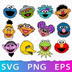 Sesame Street Characters Layered SVG