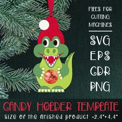 Crocodile Christmas Ornament | Candy Holder Template
