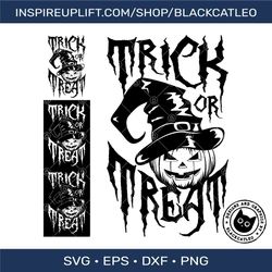 trick or treat halloween pumpkin in witch hat svg