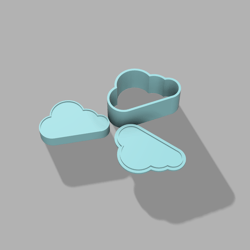 cloud 3 part bath bomb mold stl file for 3d printing
