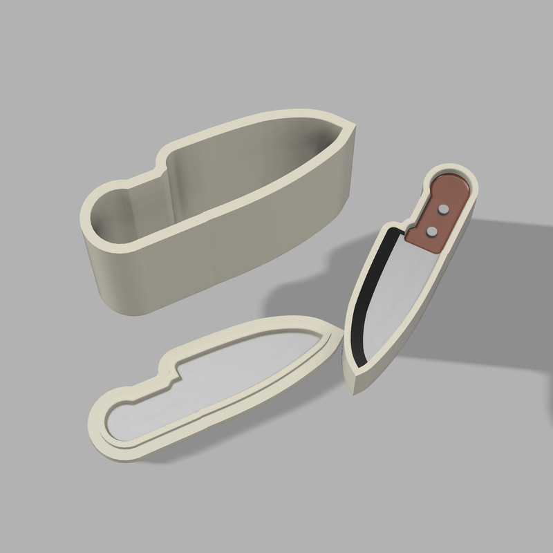 Knife 3 Part Bath Bomb Mold STL File