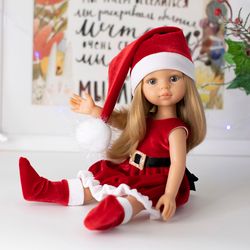Santa costume for Paola Reina doll, Siblies, Little Darling, Minouche, doll outfit for Christmas, 13 inches doll clothes