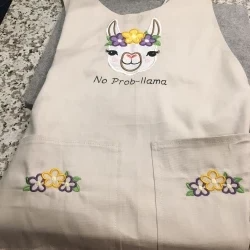 Adult reversible apron, llama, kitchen apron