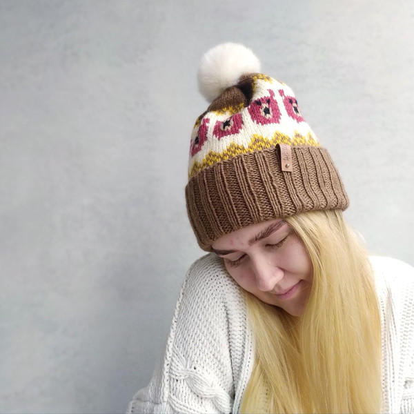 Beautiful-warm-woolen-jacquard-hat-2