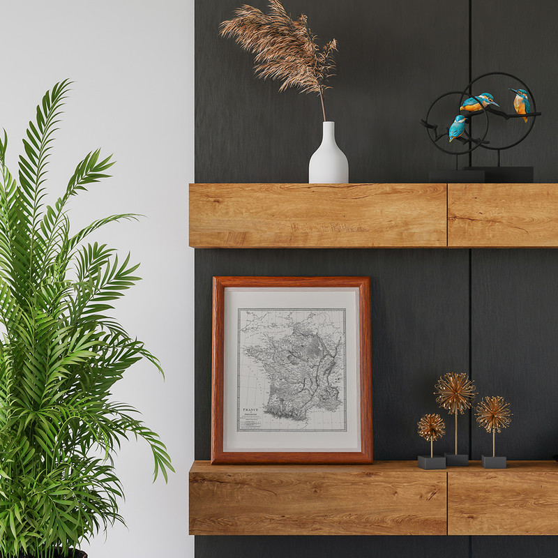 modern apartment decor with vintage map of france.jpg