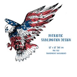 Patriotic American Eagle, PNG American Flag Sublimation design, Patriotic t-shirt design.