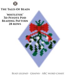 Mistletoe Peyote Pod Pattern / Tutorial Beaded Pod Christmas Ornament Seed Bead Pattern