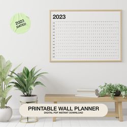 wall planner 2023 | horizontal wall dated planner | digital pdf instant download | dated wall planner 2023