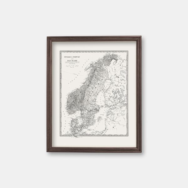 Old Vintage Decorative Map of Scandinavia, 1872.jpg