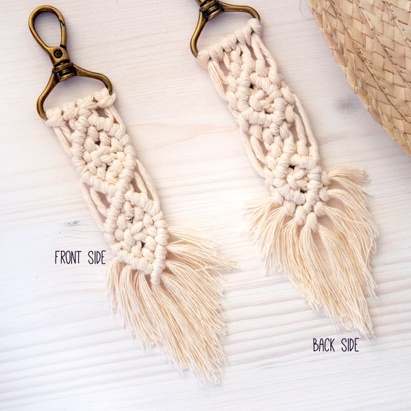 Macrame Keychain Pattern, Key Chain Pattern, Macrame PDF | Inspire Uplift