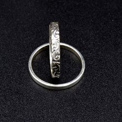 2 Pcs Set 925 Silver Couple Band Ring, Tarnish Free Ring