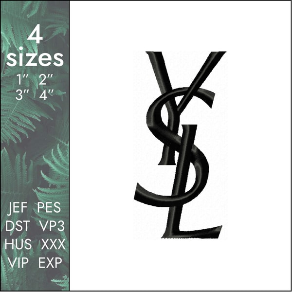 YSL Embroidery Design, fashion logo designs, yves saint - Inspire Uplift