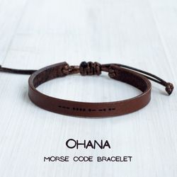 OHANA morse code bracelet, best friend gifts, friendship bracelet, family bracelet, Christmas gift