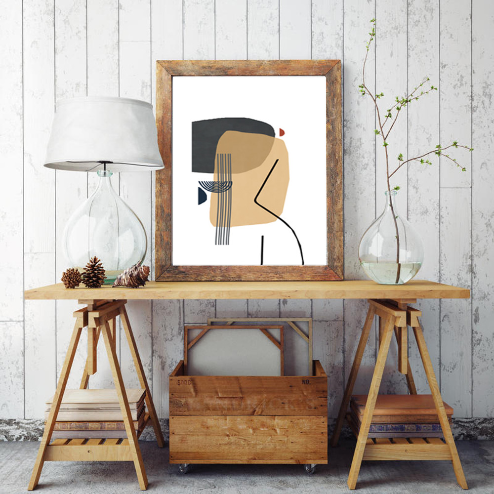 Woman abstract posters of 3 on the wall, easy to download 1