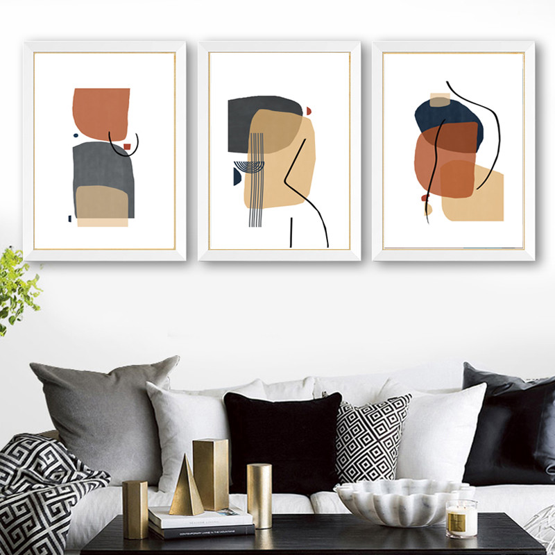 Woman abstract posters of 3 on the wall, easy to download 3