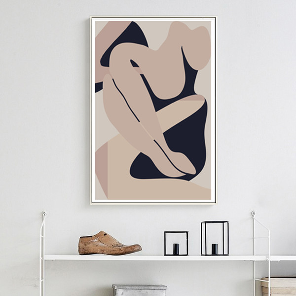 Woman abstract posters of 3 on the wall, easy to download 1