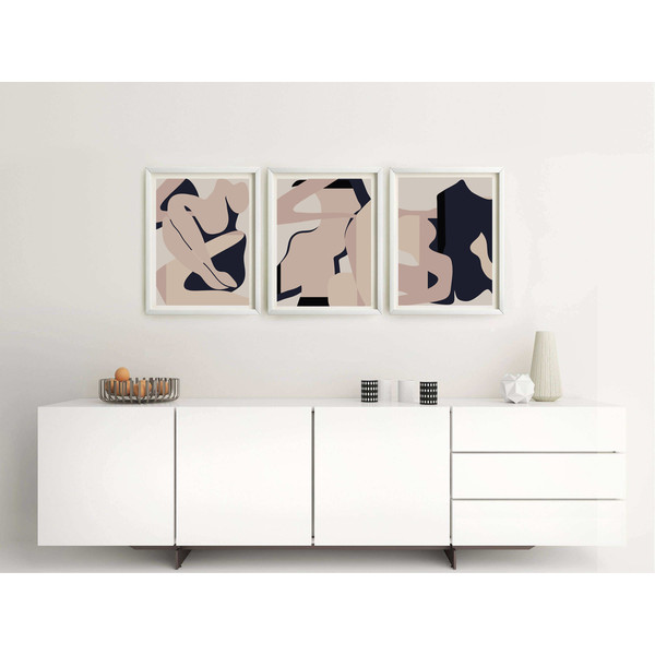 Woman abstract posters of 3 on the wall, easy to download 3