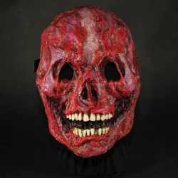 Flesh human mask. Red mask. Halloween mask.