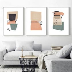 Wall Art Set of 3 Abstract Poster Scandinavian Print Modern Pictures Large Art Instant Download Home Decor Abstract Art
