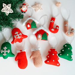 Felt Christmas ornaments, Christmas tree decorations, Christmas gift handmade, hanging ornaments, Christmas felt decor