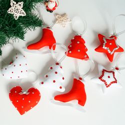 Felt Christmas ornaments, Christmas tree decorations, Christmas gift handmade, hanging ornaments, Christmas felt decor