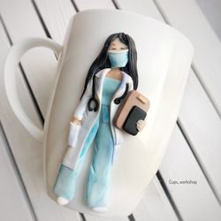 Ceramic nurse mug, personalized coffee cup, registered nurse, doctor graduation gift, nursing school, nurses week gift