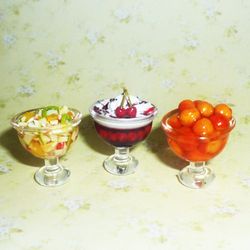 Dollhouse miniature (3 pieces) 1:12 Desserts
