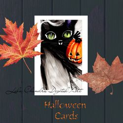 10 Halloween cards INSTANT DOWNLOAD art journal printable Decoupage Scrapbook