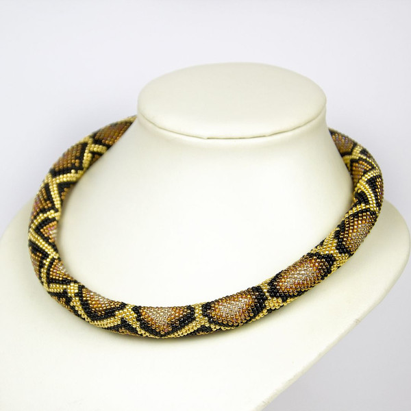 bead crochet snake necklace