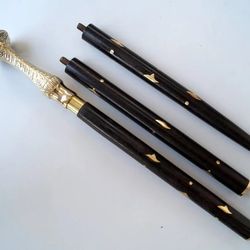 Victorian Style Designer Brass Handle Cane Vintage Nautical Wooden Walking Stick