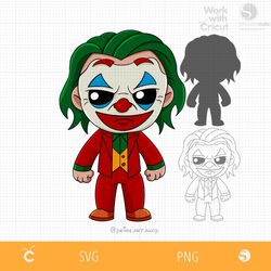cartoon baby joker svg, chibi new joker svg, baby avenger svg, superhero svg, little hero movie png