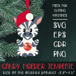 Zebra Christmas Ornament | Candy Holder Template