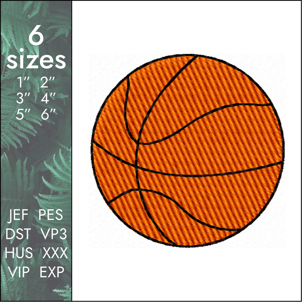 Basketball ball embroidery design