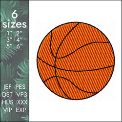 ball embroidery design, basketball, streetball nba, 6 sizes