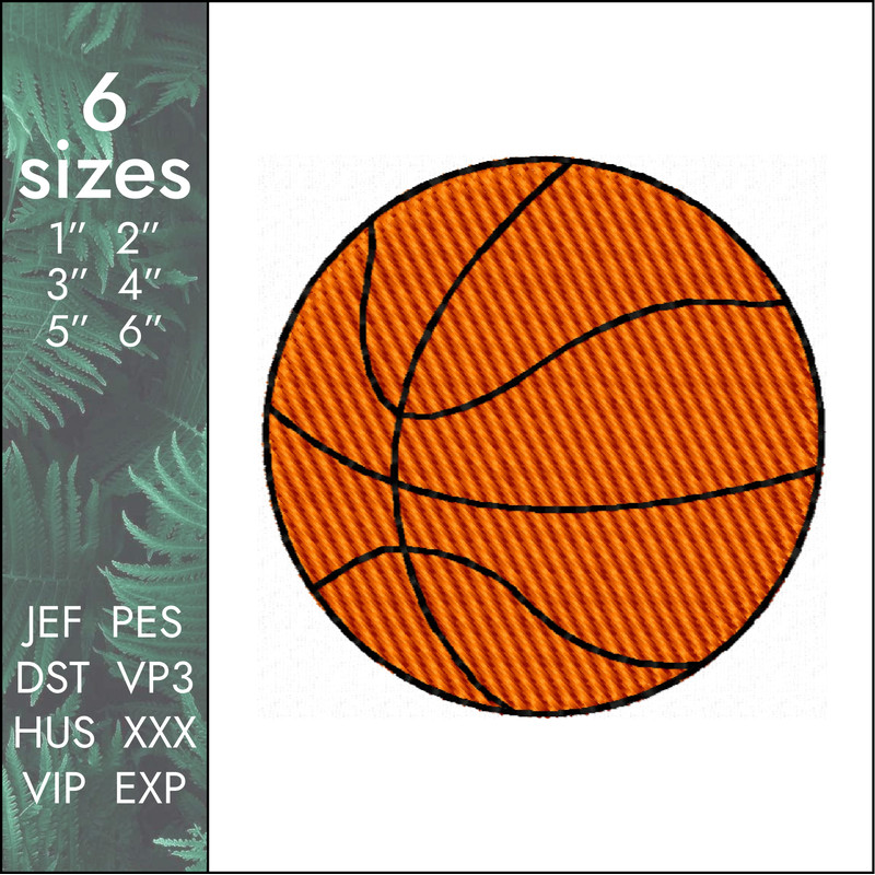 Basketball ball embroidery design