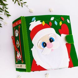 Christmas Quiet Book pattern PDF toddler, Santa's Felt book svg, Baby activity book pdf, Sensory book kids, felt sewing