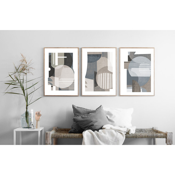 Three abstract posters in gray tones can be downloaded 3