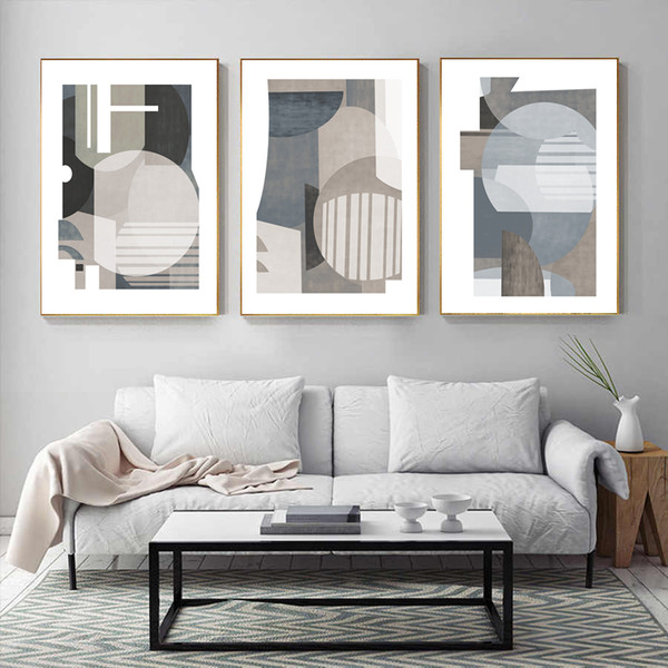 Three abstract posters in gray tones can be downloaded