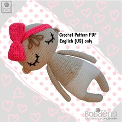 Crochet amigurumi doll pattern, Crochet pattern PDF, Crochet baby girl doll Ava by Bobdena