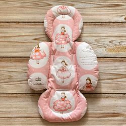 Princess 4moms mamaRoo insert, newborn padded cushion for girls, rockaroo infant liner, babyshower gift, girly bedding