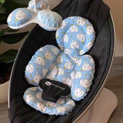 light blue elephants 4moms mamaroo insert, newborn cushion, 4moms balls, rockaroo infant padded liner, babyshower gift